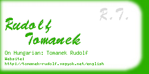 rudolf tomanek business card